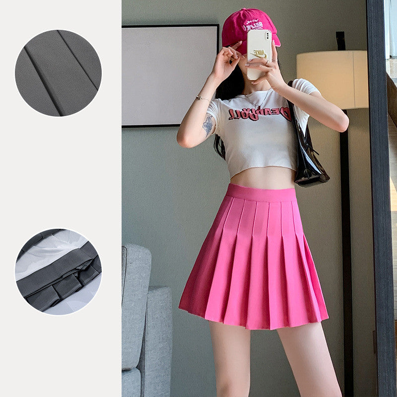 High Waist Pleated Skirt – Elegant A-Line Flowy Midi Skirt for Women, Summer Lightweight Knit Fabric, Casual & Office Wear