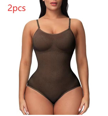 Seamless One-Piece Shapewear Bodysuit – Sculpting Compression with Adjustable Straps