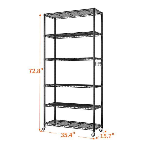 Adjustable Interlayer Spacing Six Layer Segmented Display Rack