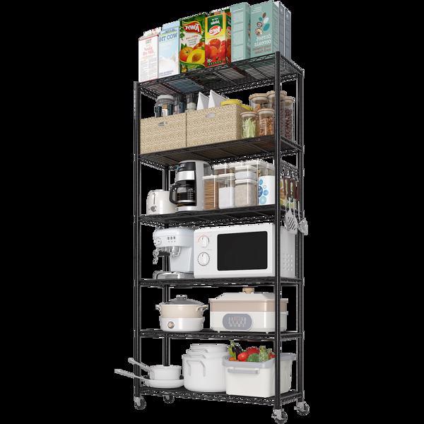 Adjustable Interlayer Spacing Six Layer Segmented Display Rack