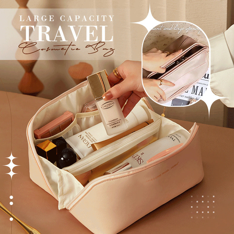 Large Capacity Travel Cosmetic Bag - Women's Multifunction Toiletries Organizer and Makeup Case