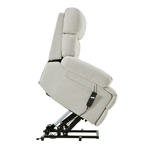 Oversized Power Lift Recliner Chair For Elderly, Electric Fabric Recliner Chair For Seniors, Home Theater Seating,Reclining Sofa Chair With Remote Control,Side Pocket ,Spacious Seat Light Gray