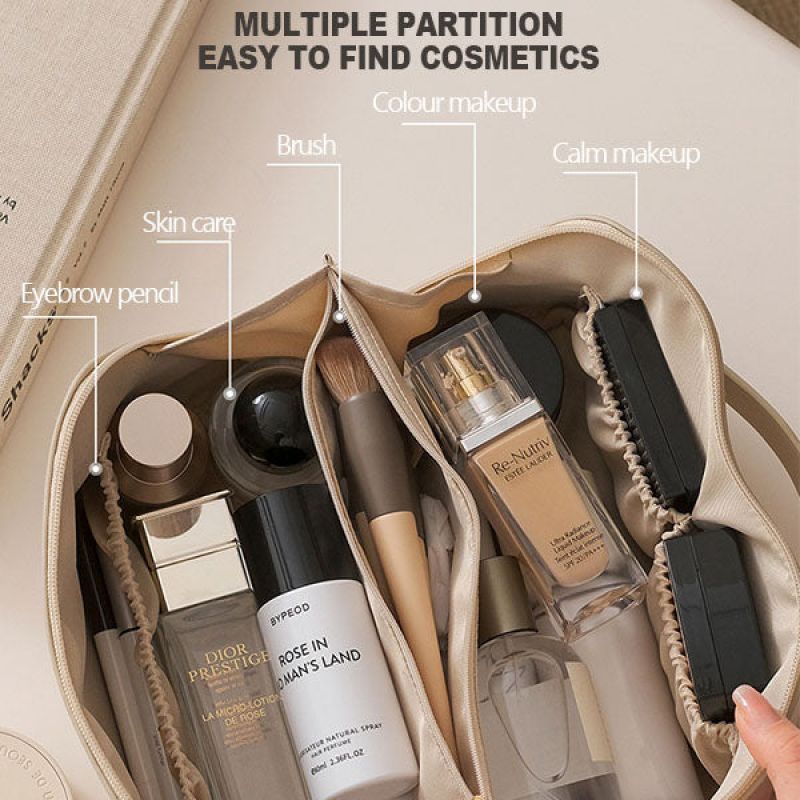 Large Capacity Travel Cosmetic Bag - Women's Multifunction Toiletries Organizer and Makeup Case