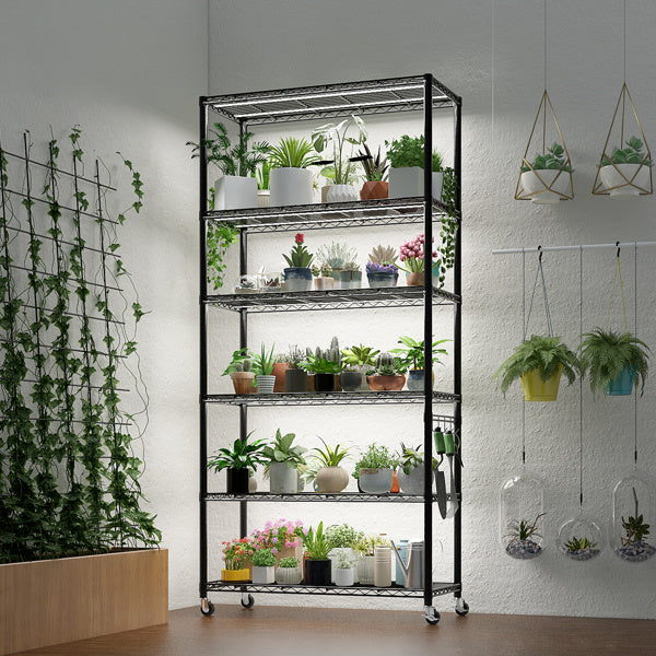 Adjustable Interlayer Spacing Six Layer Segmented Display Rack
