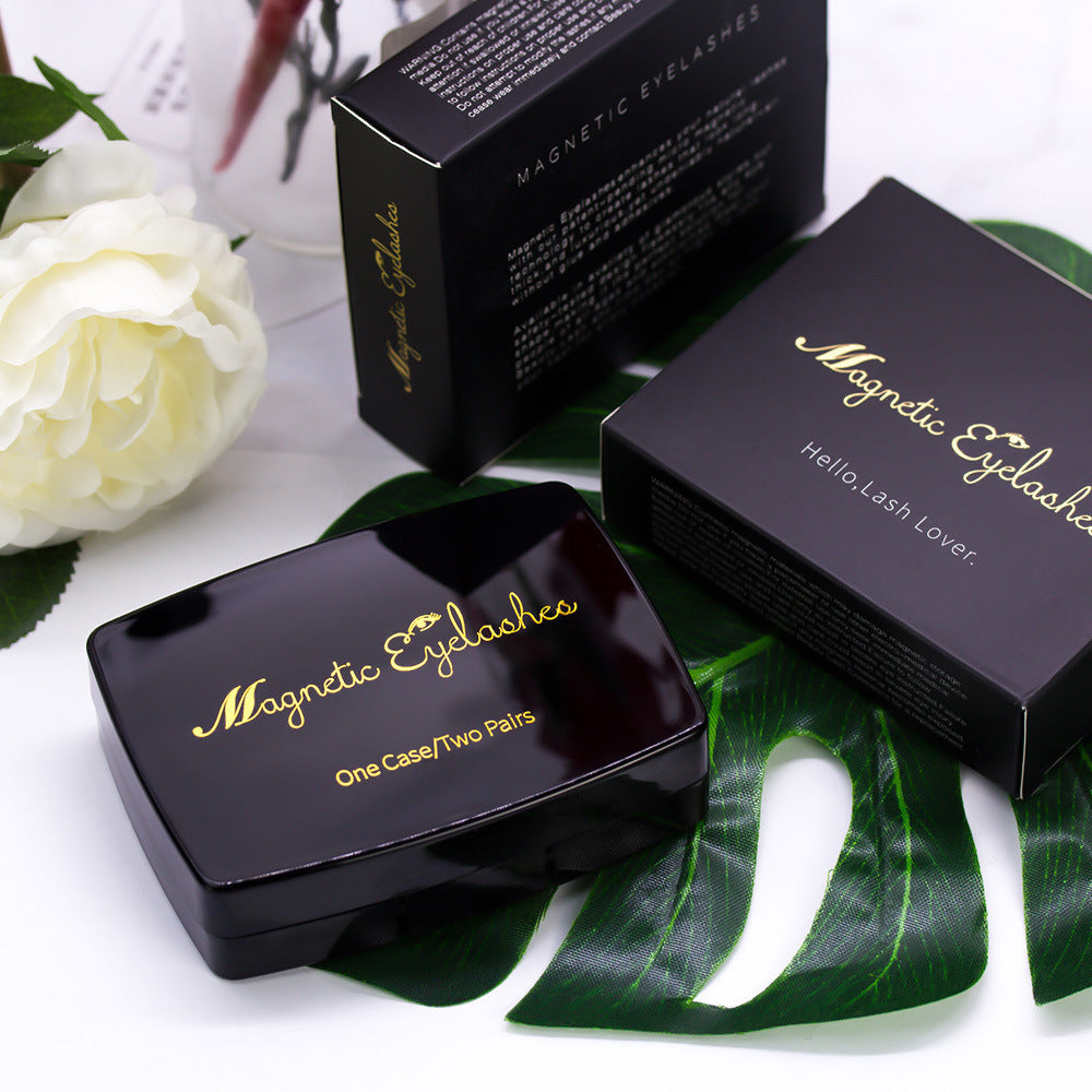 Magnetic Eyelashes Kit – Reusable Handmade Lashes with Transparent Band, Tweezers, and Mirror