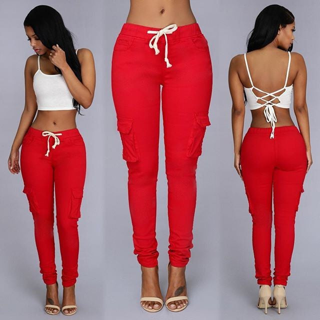 Streamline Chic: Women's Dual Pocket Slim-Fit Pants