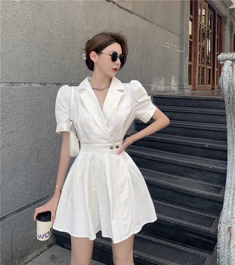 Women's Summer Slim Waist Suit Dress Niche