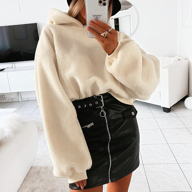 Cozy Comfort: Women's Long Sleeve Fleece Hoodie