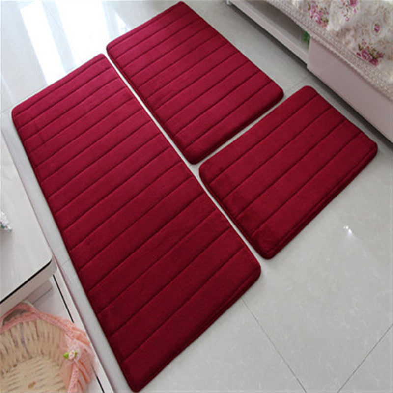 Memory Foam Floor Mat Seat Cushion Bath Mat 3 Piece Set