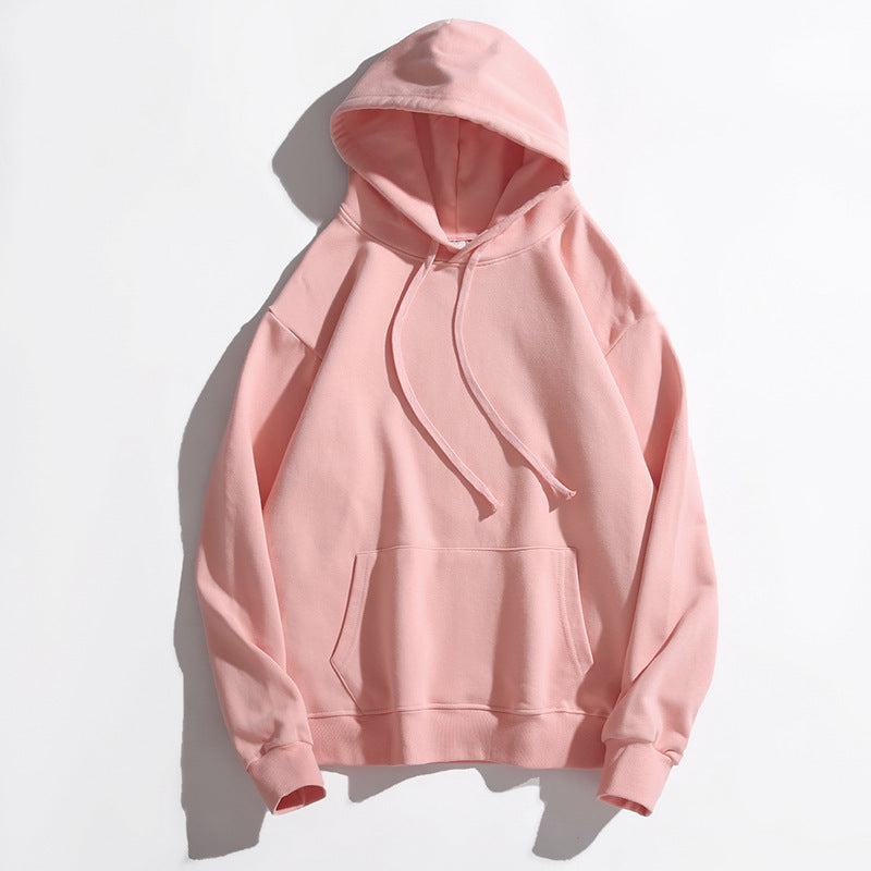 Thick Cotton Terry Solid Candy Color Hooded Sweater