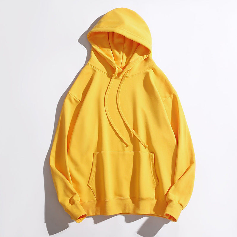 Thick Cotton Terry Solid Candy Color Hooded Sweater