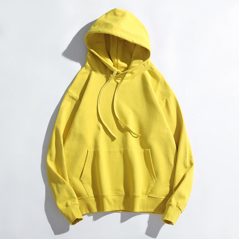 Thick Cotton Terry Solid Candy Color Hooded Sweater