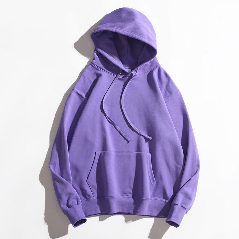 Thick Cotton Terry Solid Candy Color Hooded Sweater