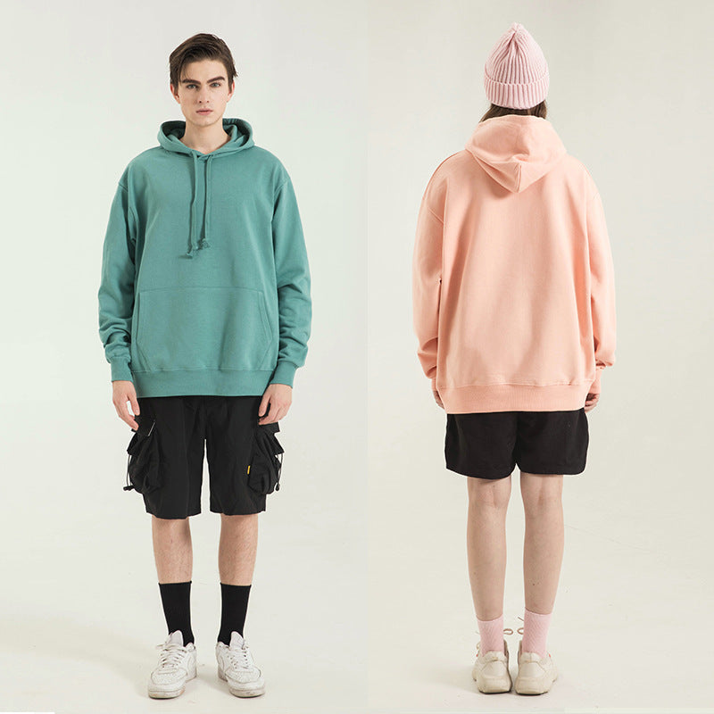 Thick Cotton Terry Solid Candy Color Hooded Sweater