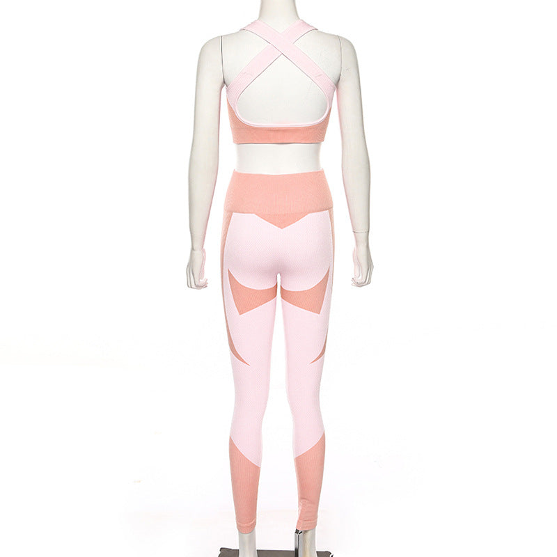 Pink Perfection: Slim Seamless Yoga Fashion Fitness Set