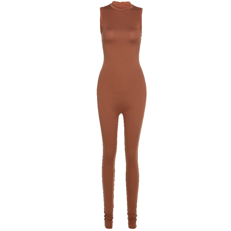 FitFlex Sleeveless High Waist Jumpsuit: Sleek and Sporty Fashion One Piece