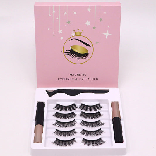 Magnetic Eyeliner & Eyelashes Set – 5 Pairs | Waterproof, Long-Lasting, No-Glue Needed