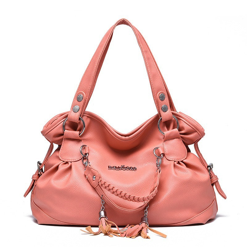 Female Bag Soft Leather Tassel Handbag