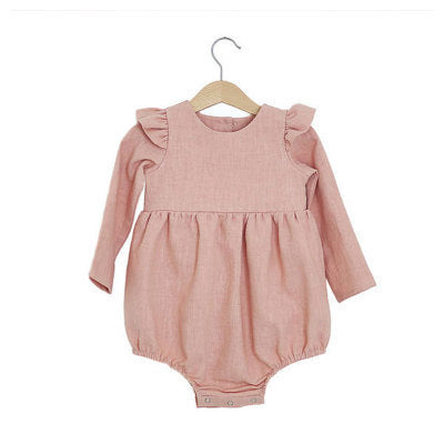 Newborn Baby Girl Rompers for 0-24M Long Sleeve Romper Jumpsuits One-piece Fashion Organic Cotton