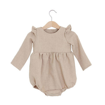 Newborn Baby Girl Rompers for 0-24M Long Sleeve Romper Jumpsuits One-piece Fashion Organic Cotton