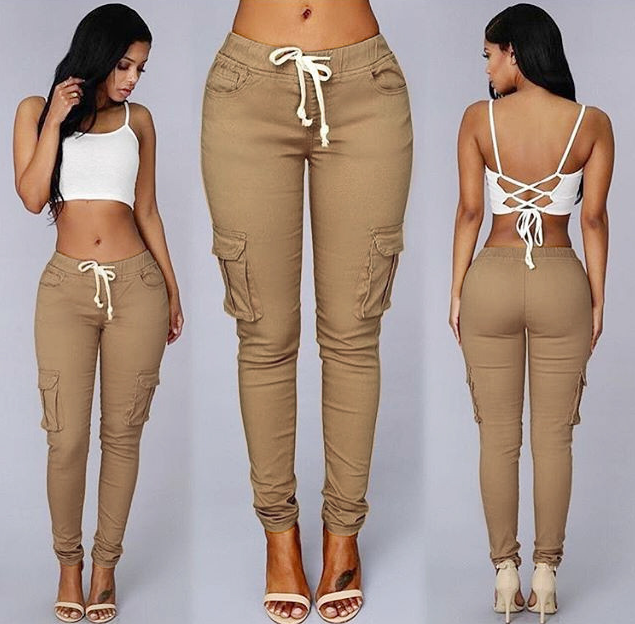 Streamline Chic: Women's Dual Pocket Slim-Fit Pants
