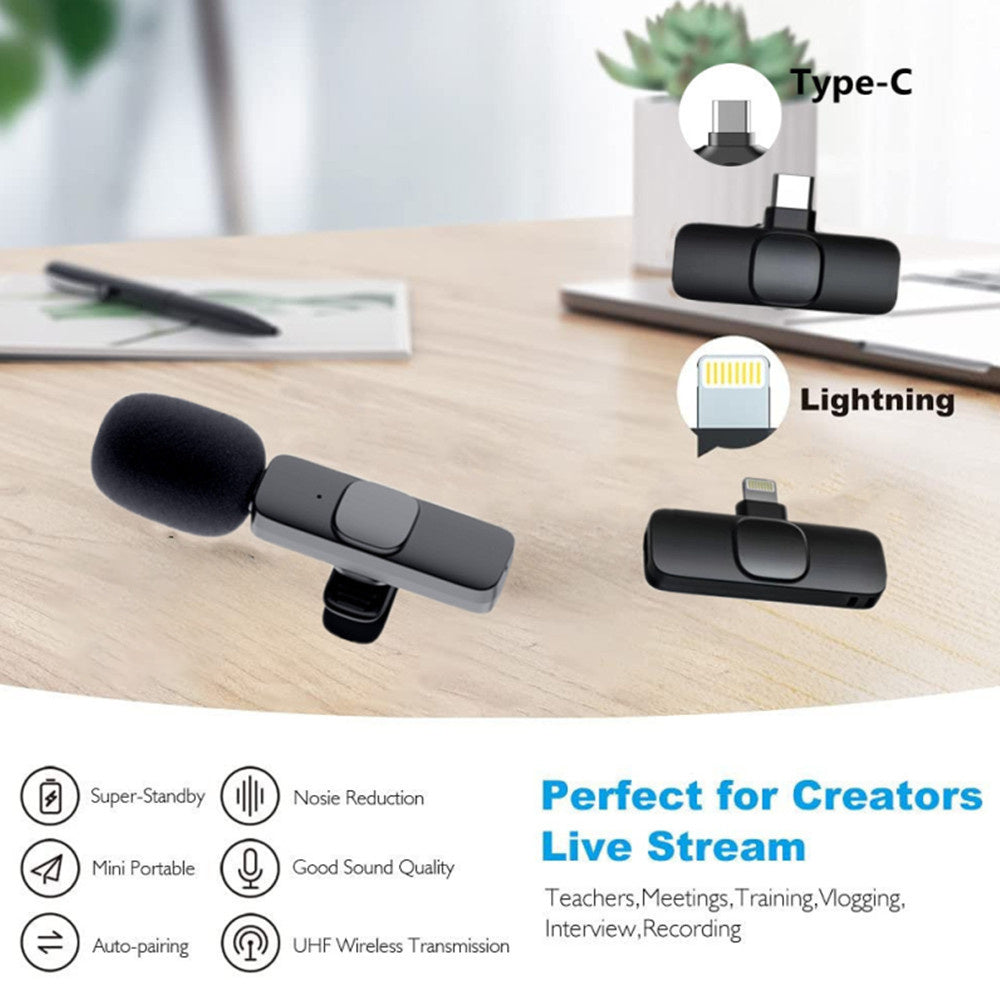 Wireless Lavalier Microphone – Plug & Play for Mobile, Tablet, Camera, & More