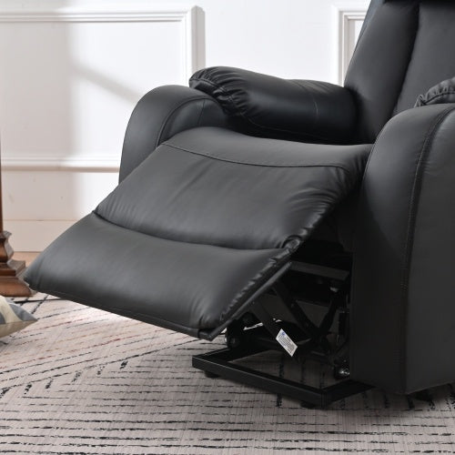 Electric Lift Recliner for the Elderly - Black PU Leather