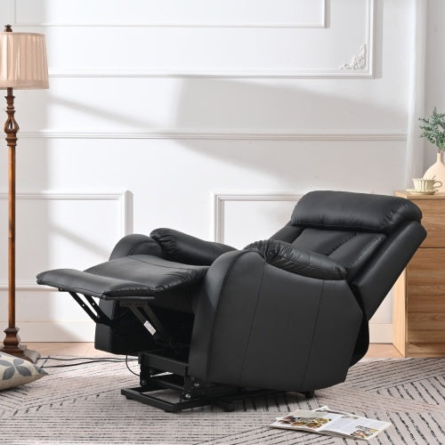 Electric Lift Recliner for the Elderly - Black PU Leather