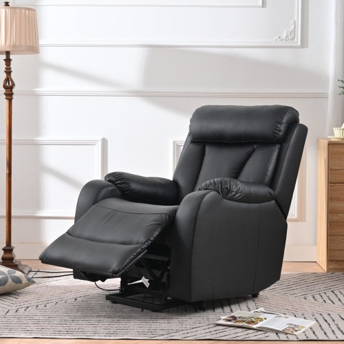 Electric Lift Recliner for the Elderly - Black PU Leather