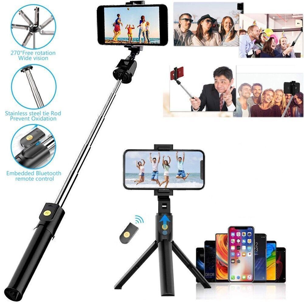 3-in-1 Universal Selfie Stick Tripod with Bluetooth Remote – Adjustable Stand for All Phones