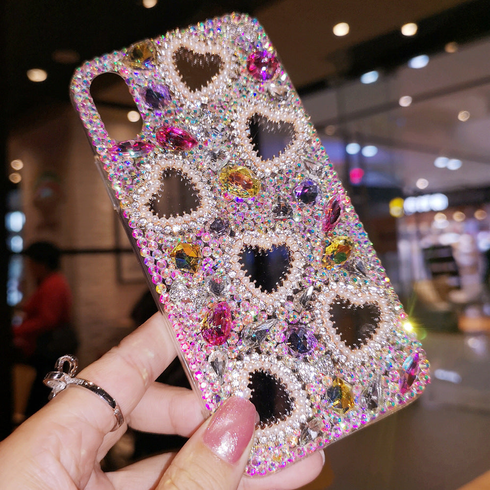 Rhinestone 6 Love Silicone Mobile Phone Case Female