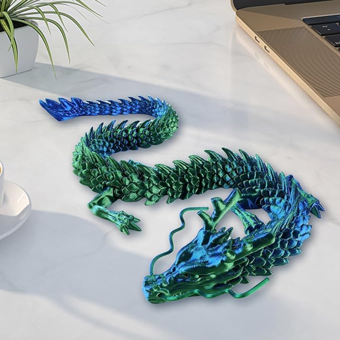 Flexible Joints Dragon in Egg Crystal Sculpture - 3D Printed Dragon Toy for Home and Office Decor