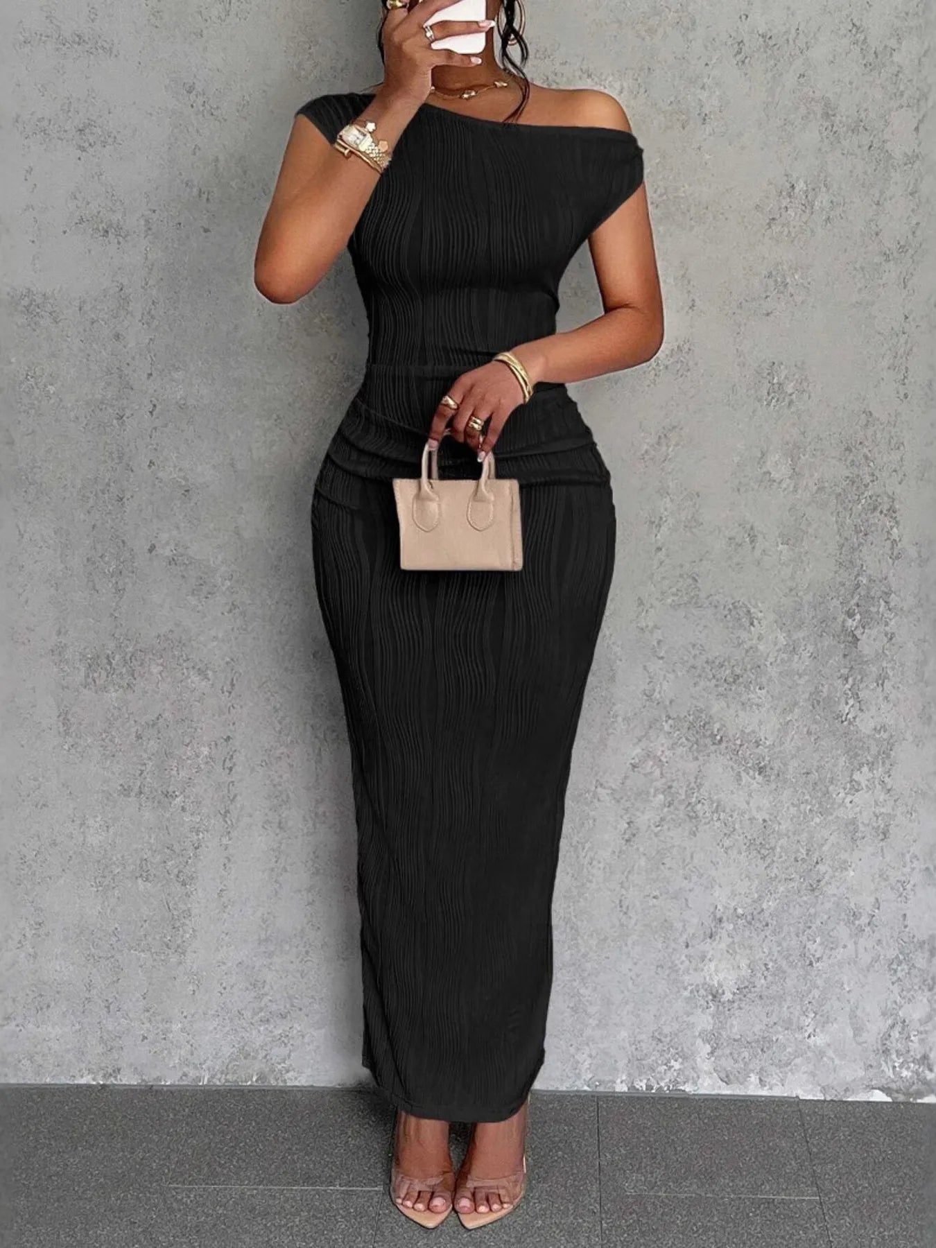 one shoulder scrunch self belted bodycon dress Turn heads with our sexy solid tone ruched one-shoulder midi bodycon dress. This sophisticated piece blends elegance and allure, crafted to enhance your figure and boost your confidence. This dress