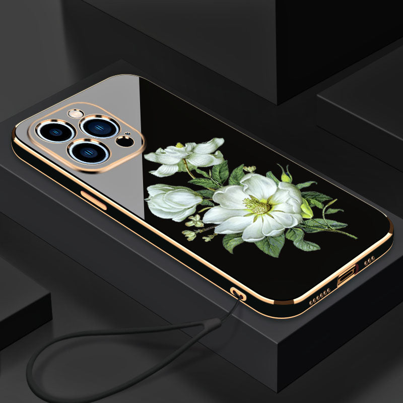 Electroplated Jasmine Pattern Drop-proof Phone Case Protector