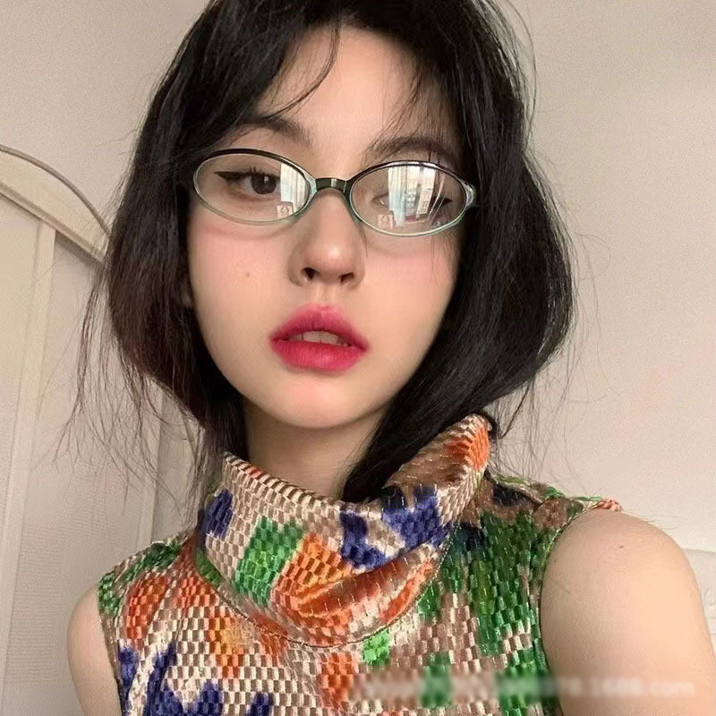 Retro Small Frame Hot Girl Glasses Frame Student Anti-blue Light Glasses
