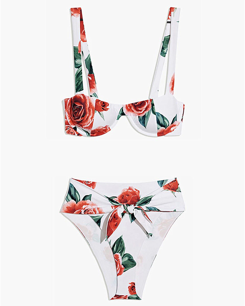 Floral Fantasy: New Print Bikini 2 Piece Swimwear