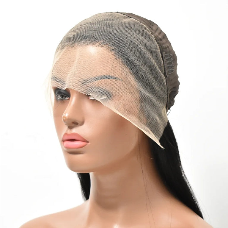 Hot Trend Raw Cuticle Aligned Straight Lace Black Female Front Wig Thin Invisible HD Lace Human Hair