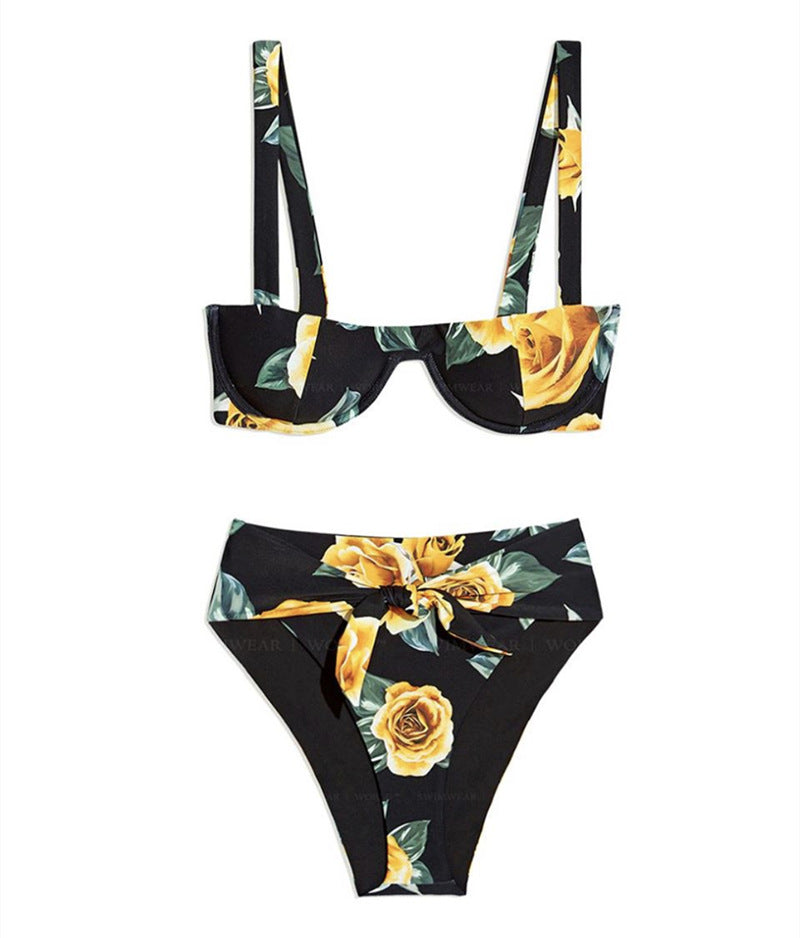 Floral Fantasy: New Print Bikini 2 Piece Swimwear