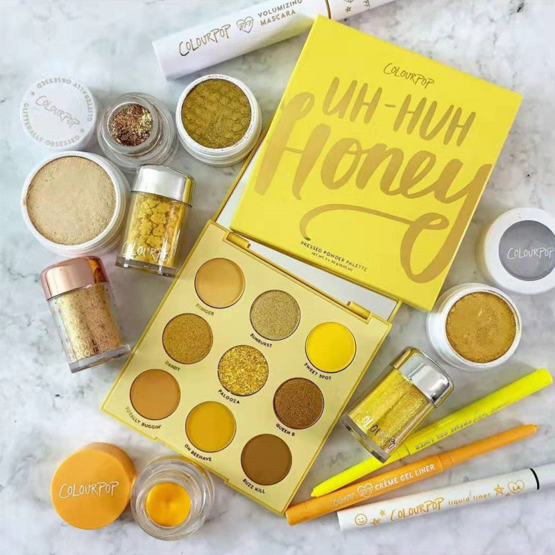 Mineral-Based Honey Glitter Eyeshadow Palette - Shimmering Eye Makeup Collection