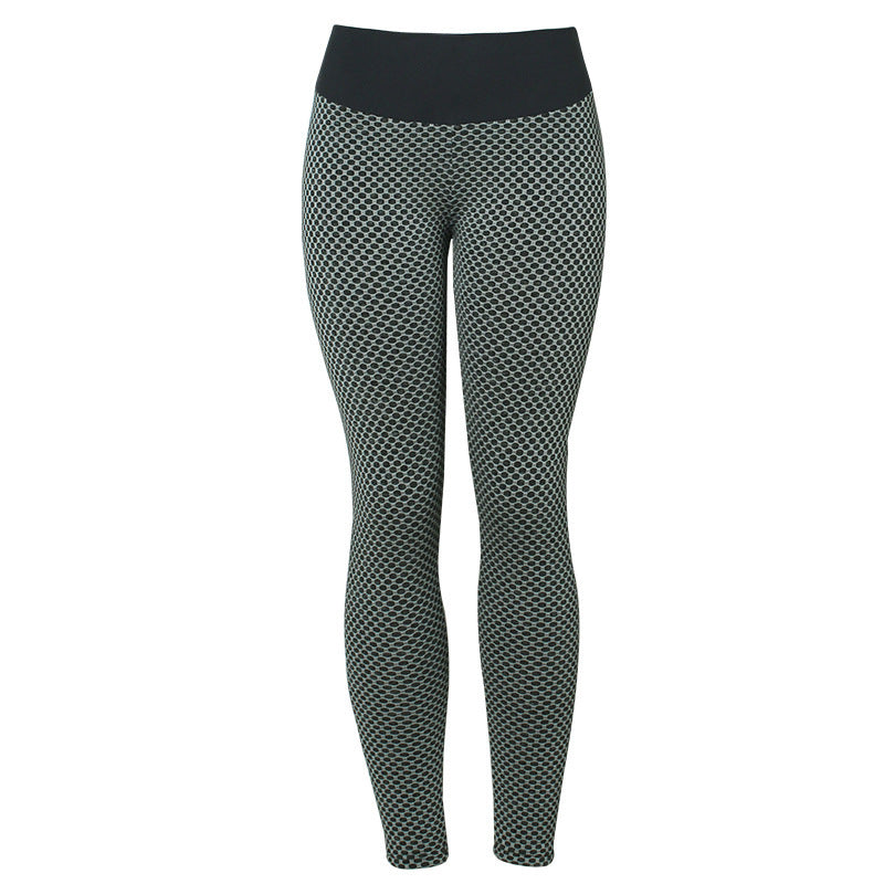Fitness Yoga Pants High Waist Breathable Plaid Seamless Leggings