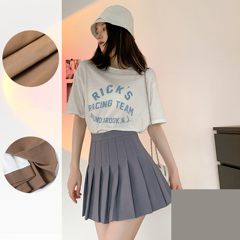 High Waist Pleated Skirt – Elegant A-Line Flowy Midi Skirt for Women, Summer Lightweight Knit Fabric, Casual & Office Wear