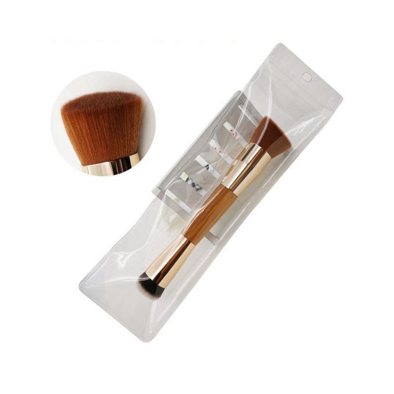 Bamboo Blush & Powder Brush – Soft Nylon Bristles, Portable Foundation Tool