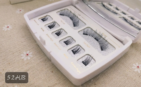 Magnetic Eyelashes Kit – Reusable Handmade Lashes with Transparent Band, Tweezers, and Mirror
