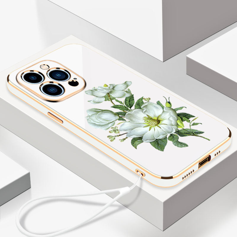 Electroplated Jasmine Pattern Drop-proof Phone Case Protector
