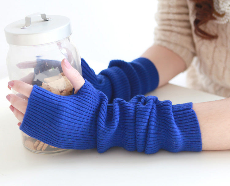 Minimalist Fall & Winter Fashion Long Cashmere Arm Sleeves for Women