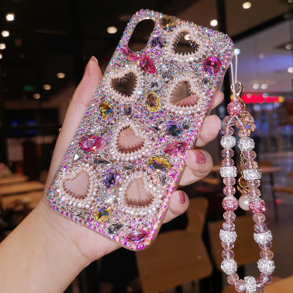 Rhinestone 6 Love Silicone Mobile Phone Case Female