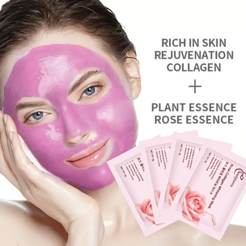 Rose Collagen Mask - Savior Of Beautiful Skin, Rose Collagen Mask, Suitable For All Skin Types, Firm And Bright