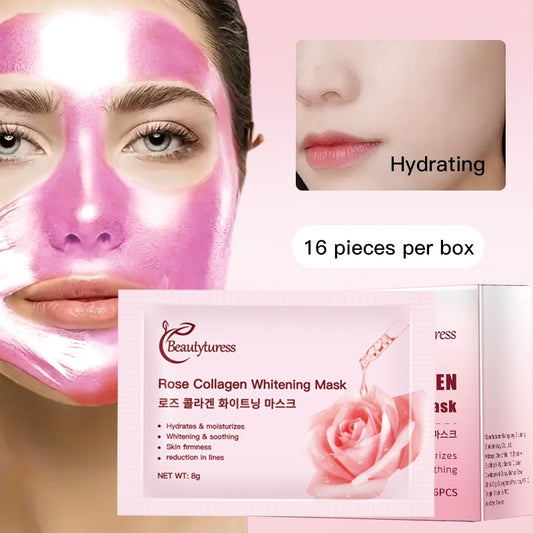 Rose Collagen Mask - Savior Of Beautiful Skin, Rose Collagen Mask, Suitable For All Skin Types, Firm And Bright