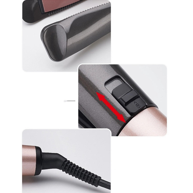 2-in-1 Hair Straightener and Curler | Tourmaline Ceramic Flat Iron for All Hair Types | Professional Curling Iron for Hair Styling