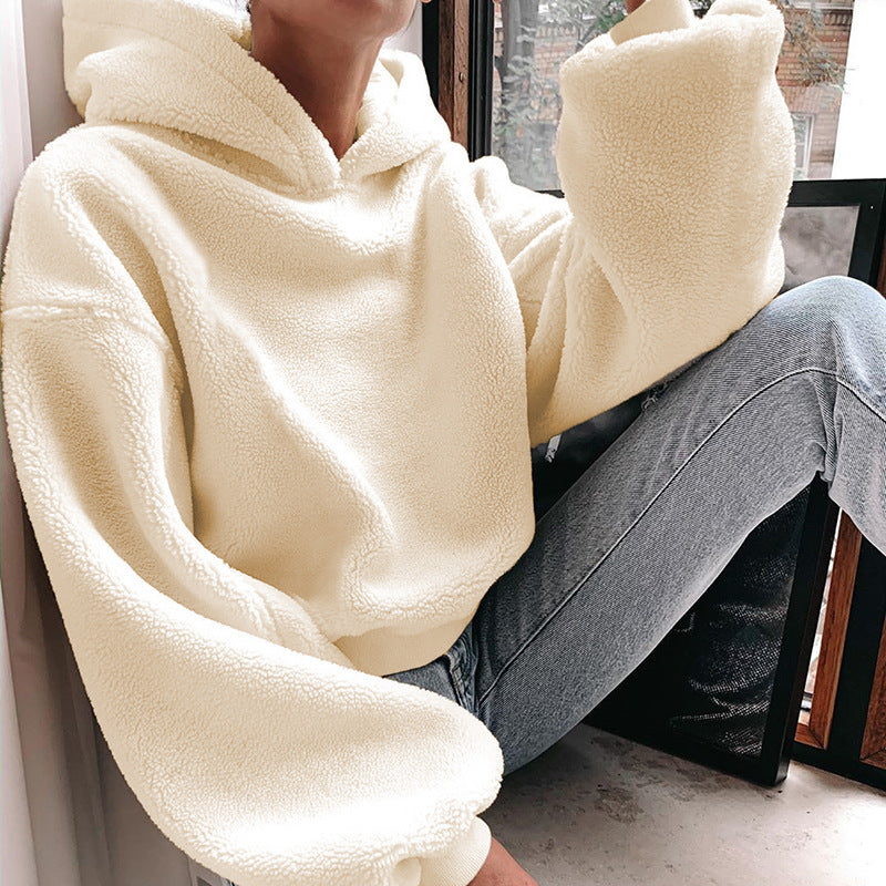 Cozy Comfort: Women's Long Sleeve Fleece Hoodie
